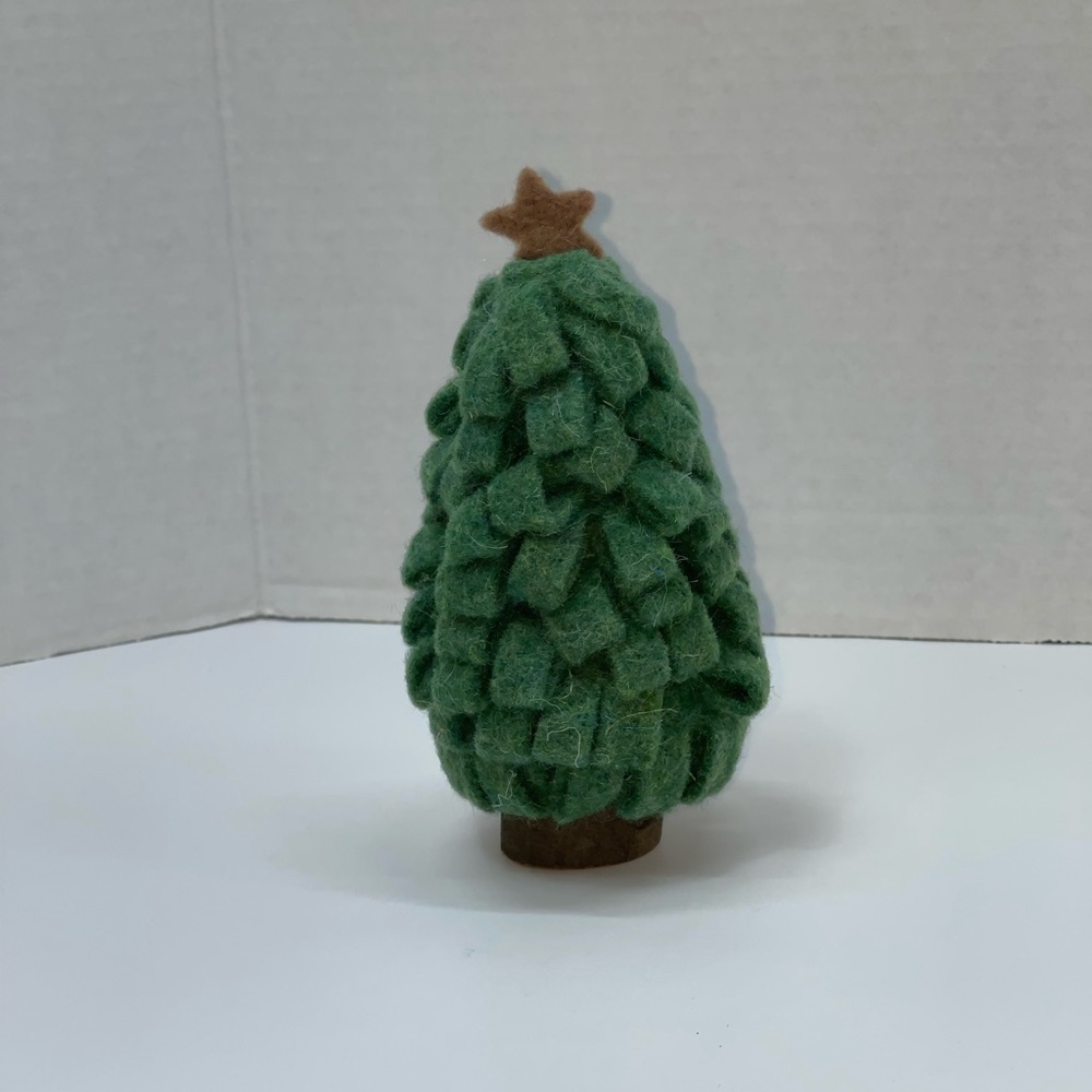 Mini Christmas Tree Tabletop Decor DIY Crafts Faux Holiday Decorative LED Lights - Picture 3 of 11